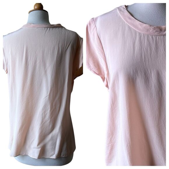 Boden Pastel Ballet Pink Short Sleeve Silk Boise Scoop Neck - Size 10 US - Picture 2 of 6